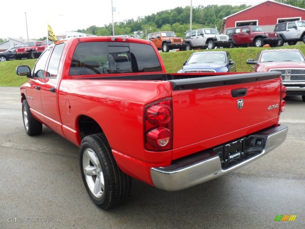 2007 Ram 1500 ST Quad Cab 4x4 - Flame Red / Medium Slate Gray photo #3