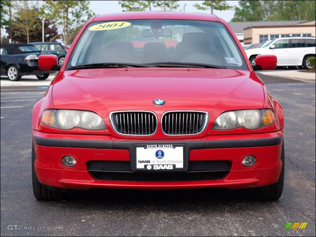 2004 3 Series 330i Sedan - Imola Red / Black photo #3