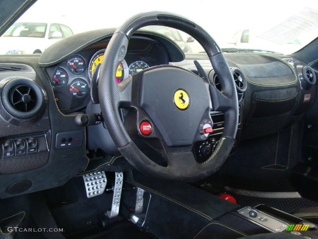 2008 Ferrari F430 Scuderia Coupe Black Steering Wheel Photo #49935654