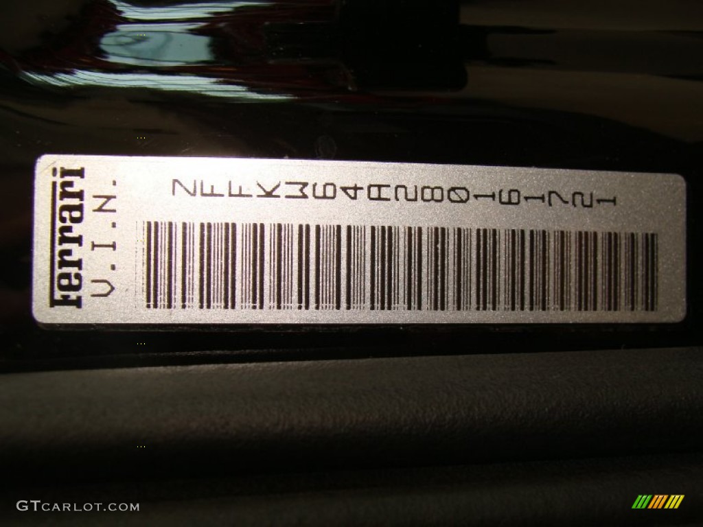 2008 Ferrari F430 Scuderia Coupe Info Tag Photo #49935762