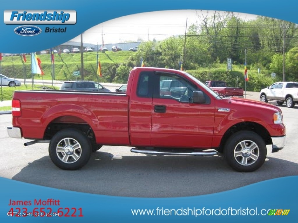 2005 F150 XLT Regular Cab 4x4 - Bright Red / Medium Flint Grey photo #5
