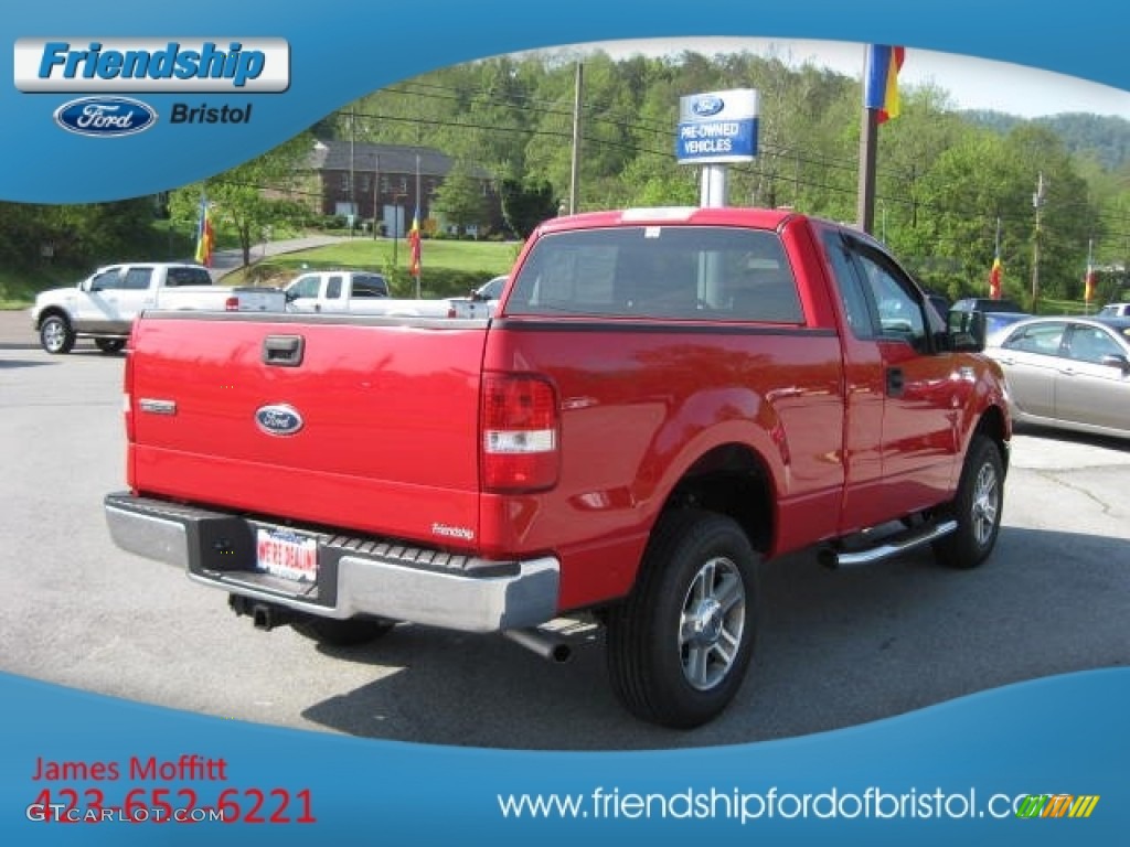 2005 F150 XLT Regular Cab 4x4 - Bright Red / Medium Flint Grey photo #6