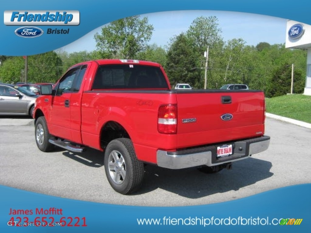 2005 F150 XLT Regular Cab 4x4 - Bright Red / Medium Flint Grey photo #8