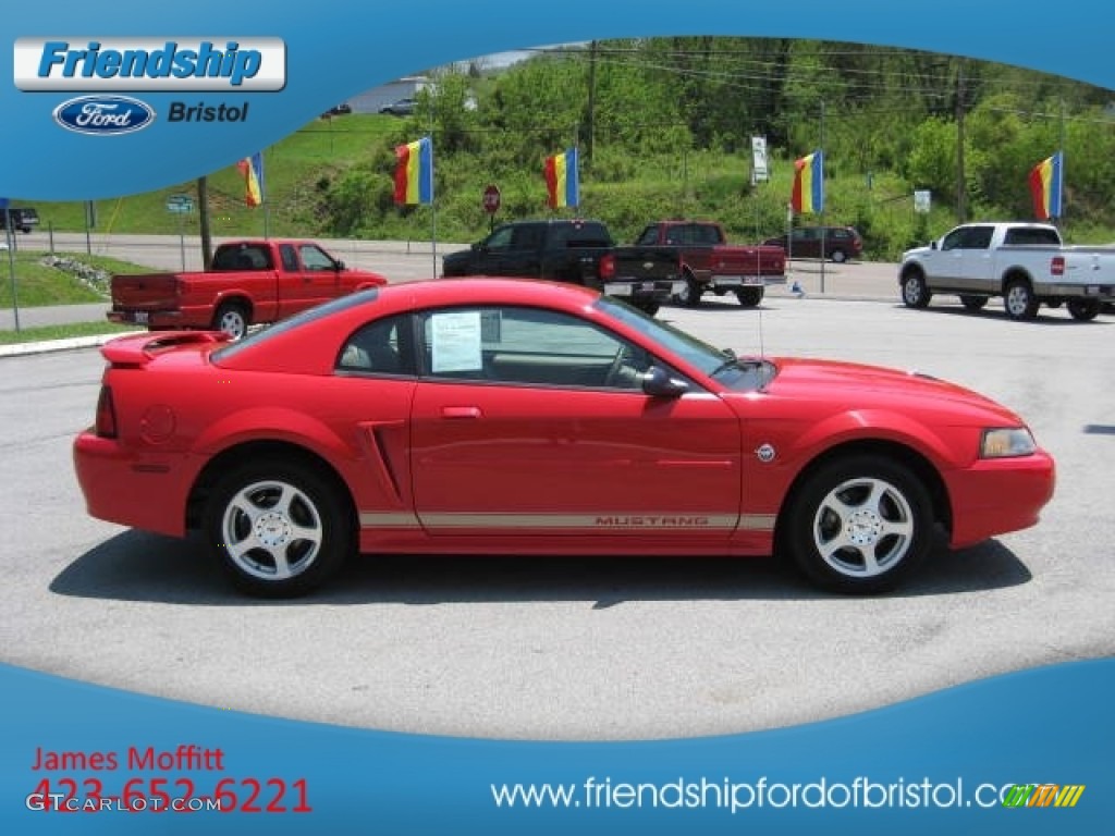 2004 Mustang V6 Coupe - Torch Red / Medium Parchment photo #5