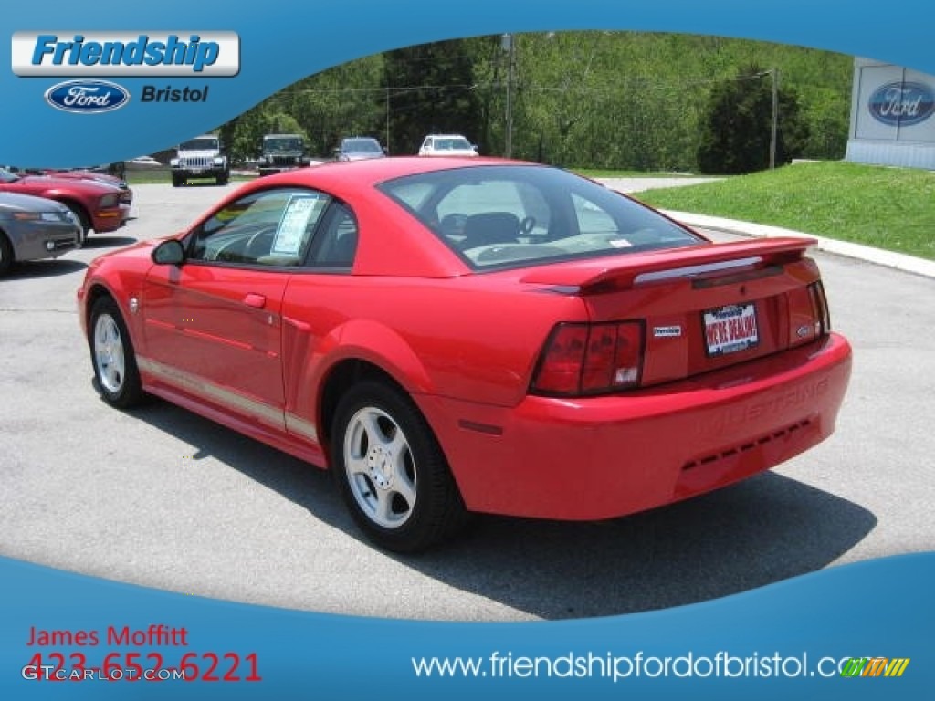 2004 Mustang V6 Coupe - Torch Red / Medium Parchment photo #8
