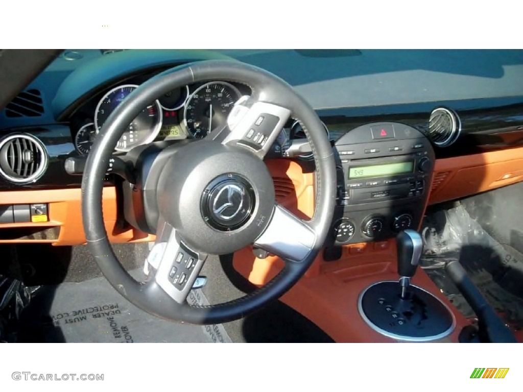 2007 Mazda MX-5 Miata Grand Touring Roadster Tan Steering Wheel Photo #49937963