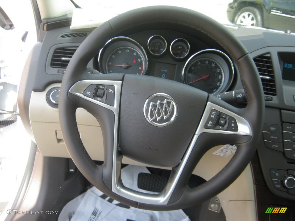 2011 Buick Regal CXL Cashmere Steering Wheel Photo #49938185