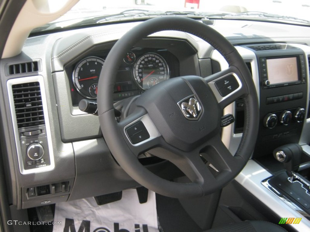 2011 Dodge Ram 1500 Sport R/T Regular Cab Dark Slate Gray Steering Wheel Photo #49938947