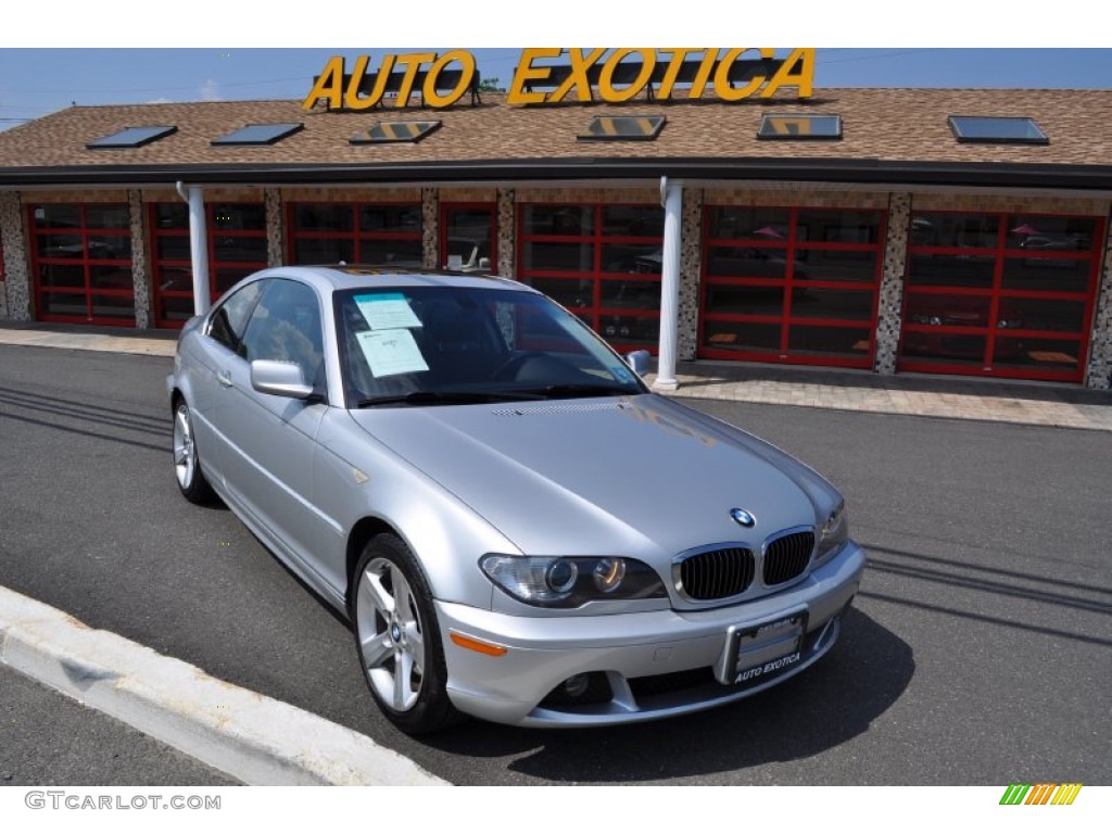 2004 3 Series 325i Coupe - Titanium Silver Metallic / Black photo #2