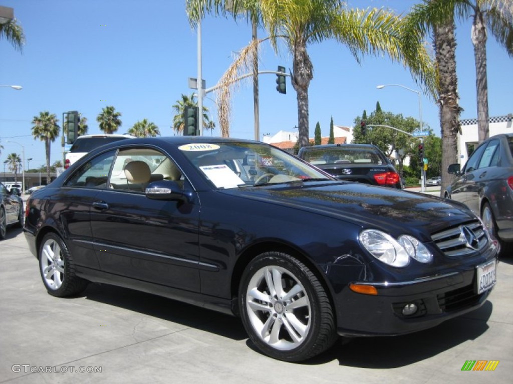 2008 CLK 350 Coupe - Capri Blue Metallic / Stone photo #1