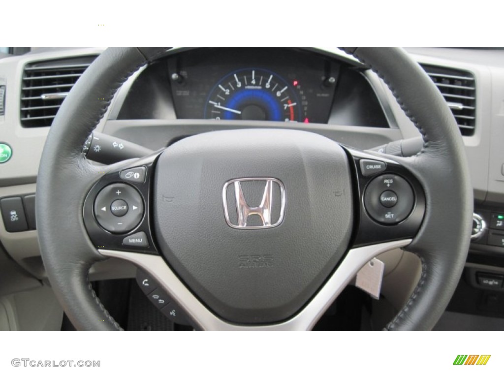 2012 Honda Civic EX-L Coupe Gray Steering Wheel Photo #49947062