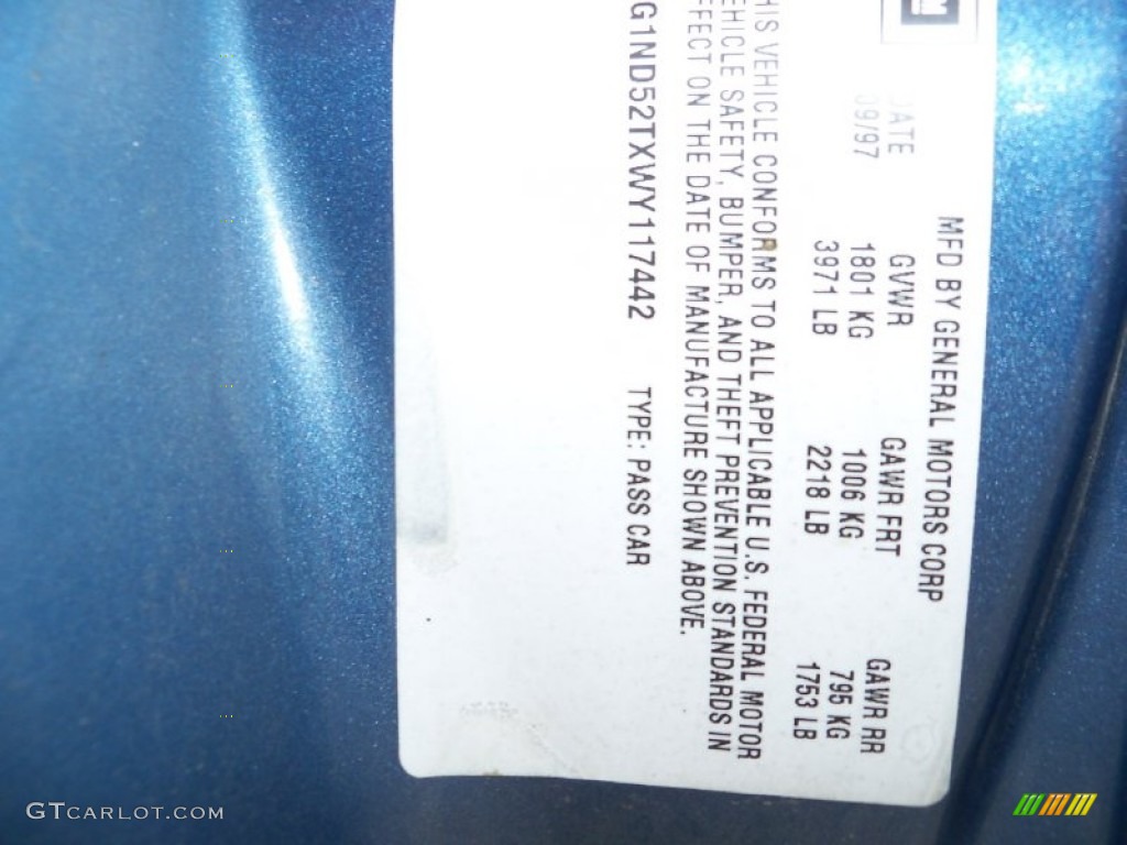 1998 Malibu Sedan - Medium Opal Blue Metallic / Light Gray photo #14