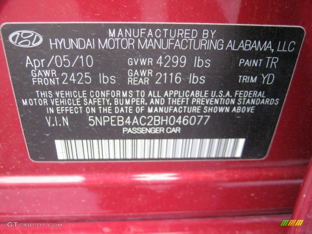 2011 Sonata GLS - Venetian Red / Camel photo #25