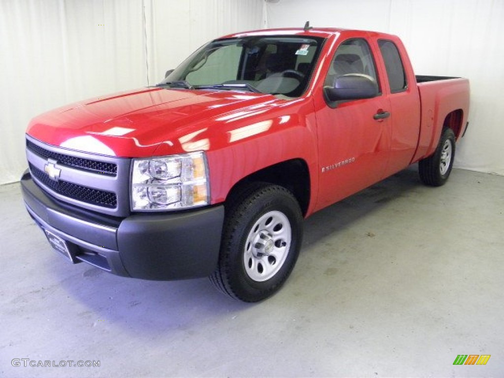 2008 Silverado 1500 Work Truck Extended Cab - Victory Red / Dark Titanium photo #3