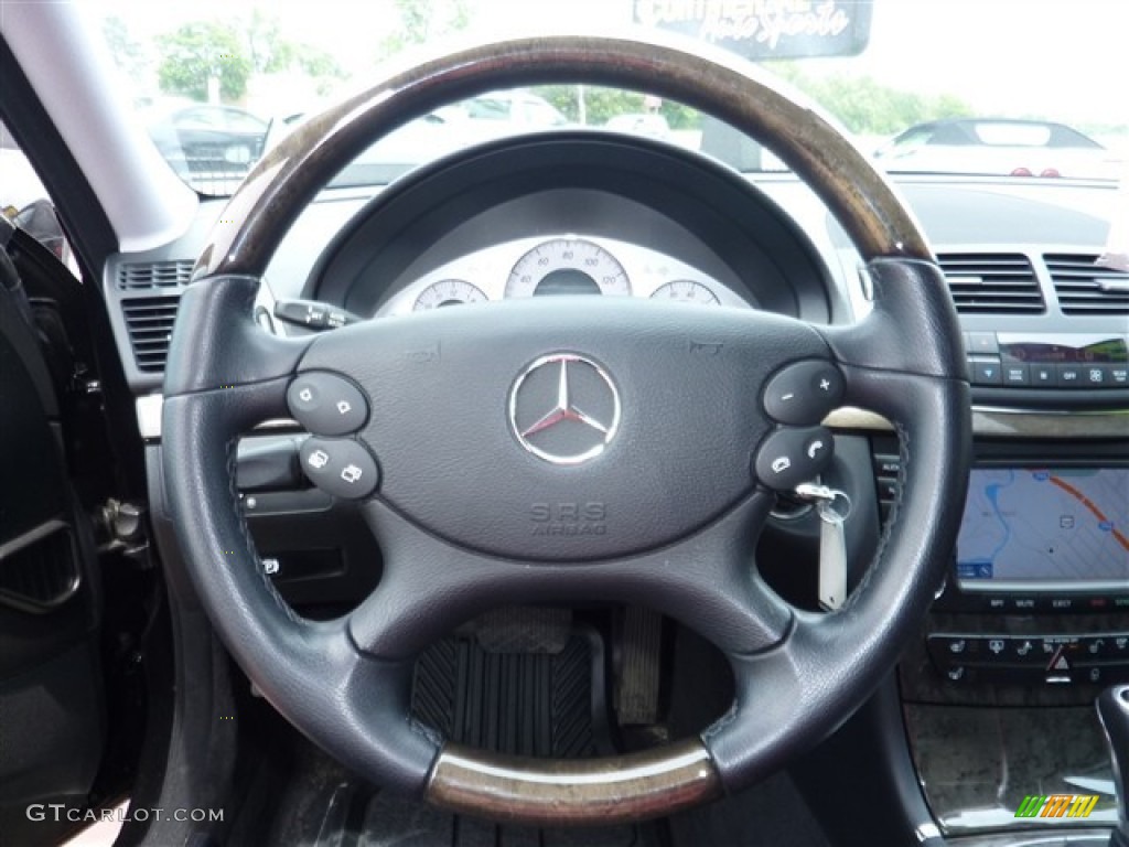 2007 Mercedes-Benz E 550 4Matic Sedan Black Steering Wheel Photo #49951472
