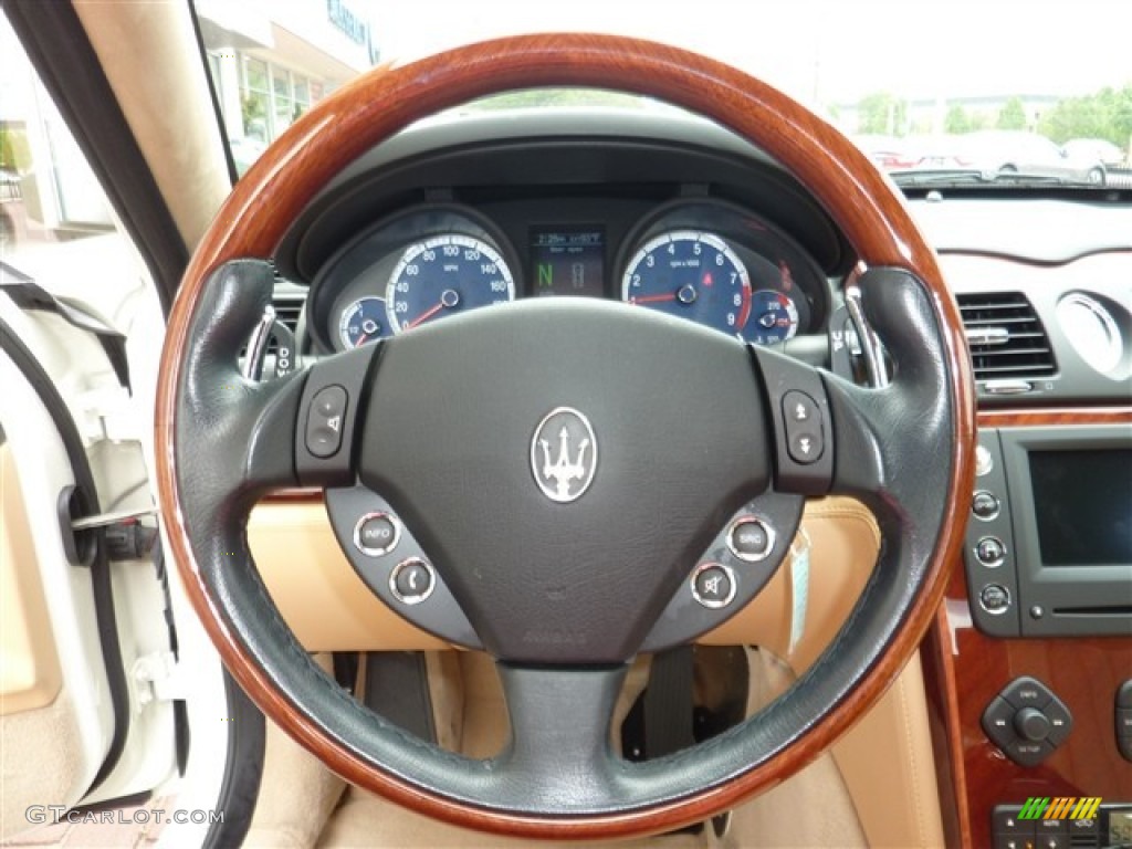 2007 Maserati Quattroporte Executive GT Beige Steering Wheel Photo #49952984