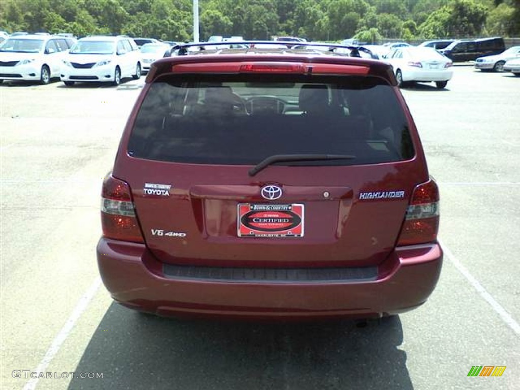 2007 Highlander V6 4WD - Salsa Red Pearl / Ash Gray photo #4