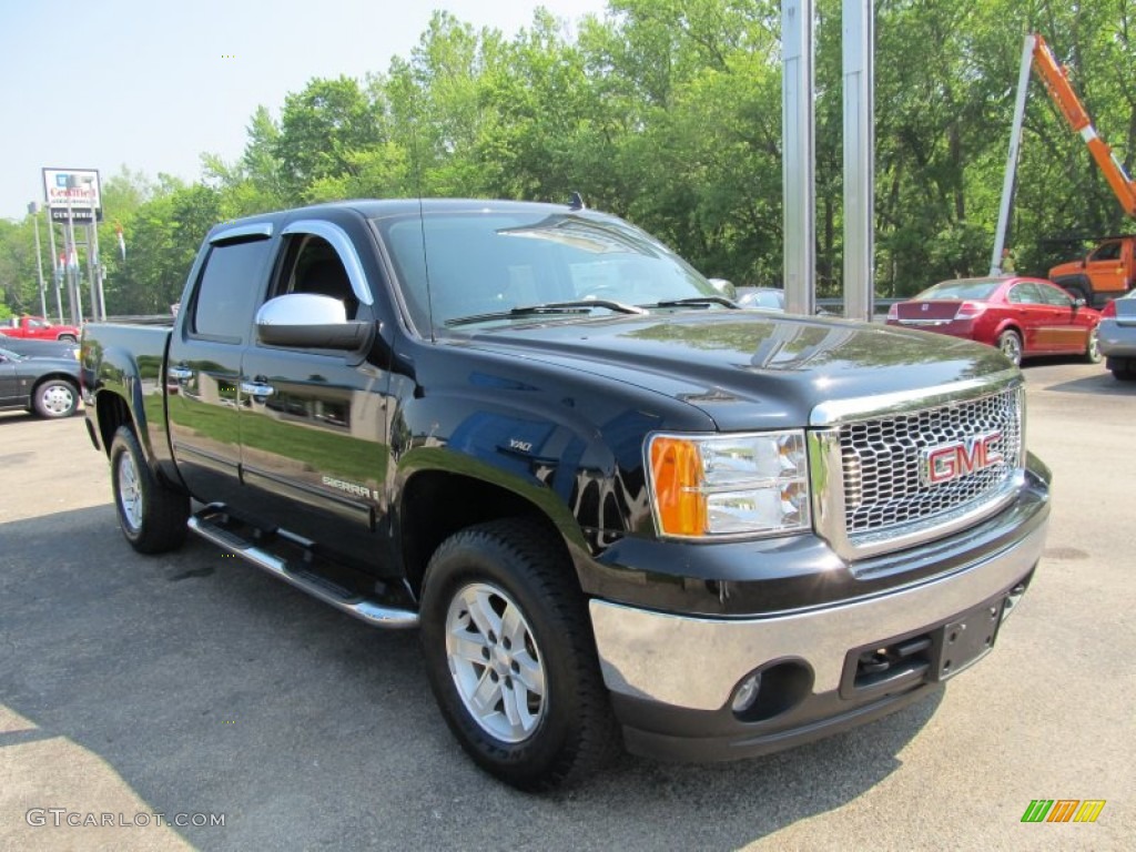 2008 Sierra 1500 SLE Crew Cab 4x4 - Onyx Black / Ebony photo #5