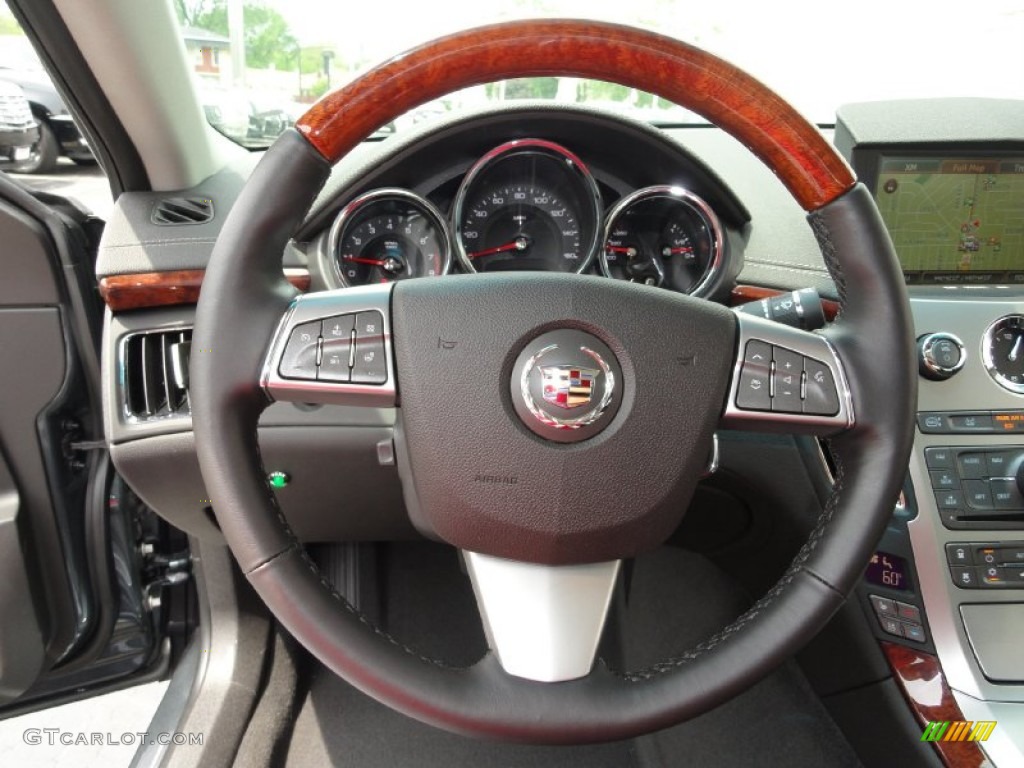 2011 Cadillac CTS 4 3.6 AWD Sedan Ebony Steering Wheel Photo #49955528