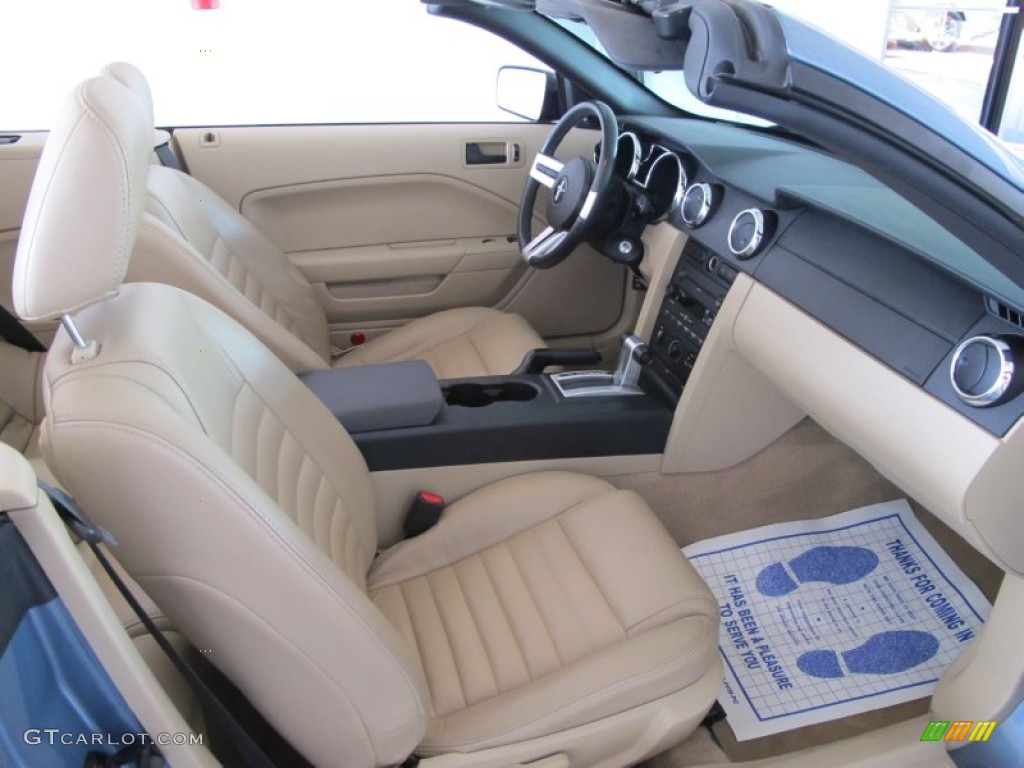 2007 Mustang V6 Premium Convertible - Windveil Blue Metallic / Medium Parchment photo #10