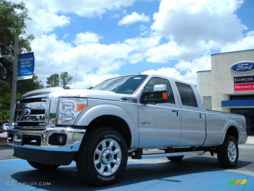 2011 F350 Super Duty Lariat Crew Cab 4x4 - Ingot Silver Metallic / Black photo #1