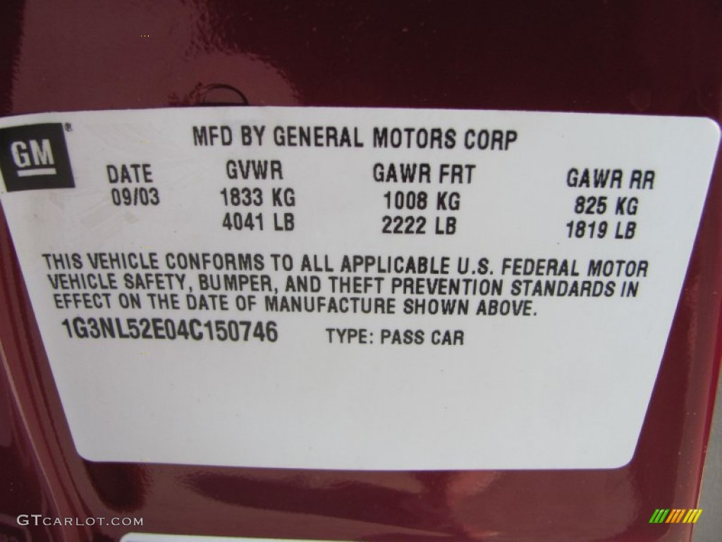 2004 Alero GL1 Sedan - Sport Red / Neutral photo #16
