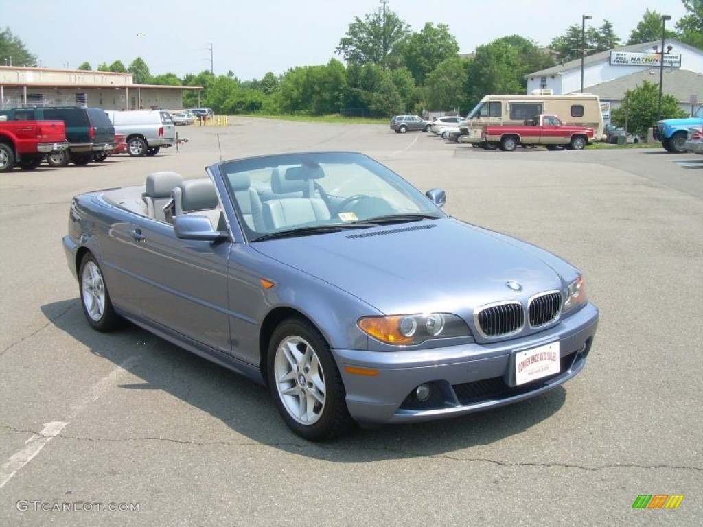 2004 3 Series 325i Convertible - Steel Blue Metallic / Grey photo #2