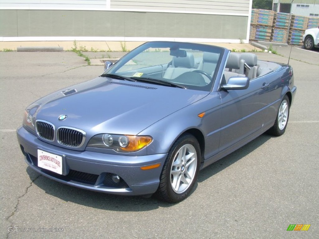 2004 3 Series 325i Convertible - Steel Blue Metallic / Grey photo #4