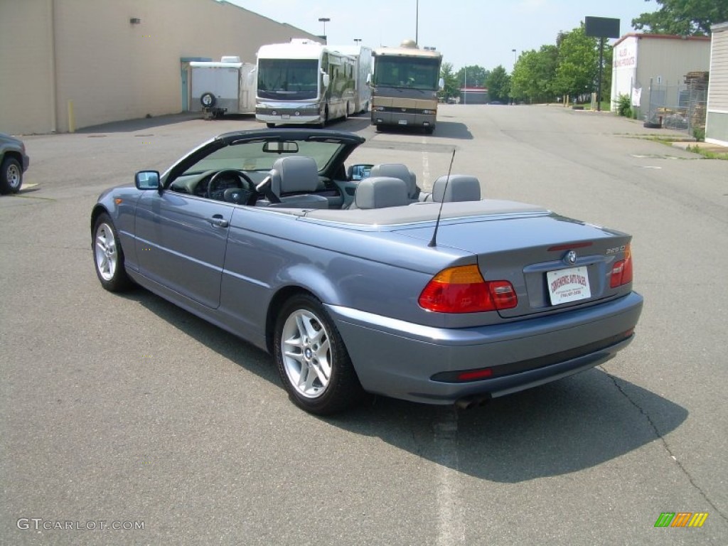 2004 3 Series 325i Convertible - Steel Blue Metallic / Grey photo #6