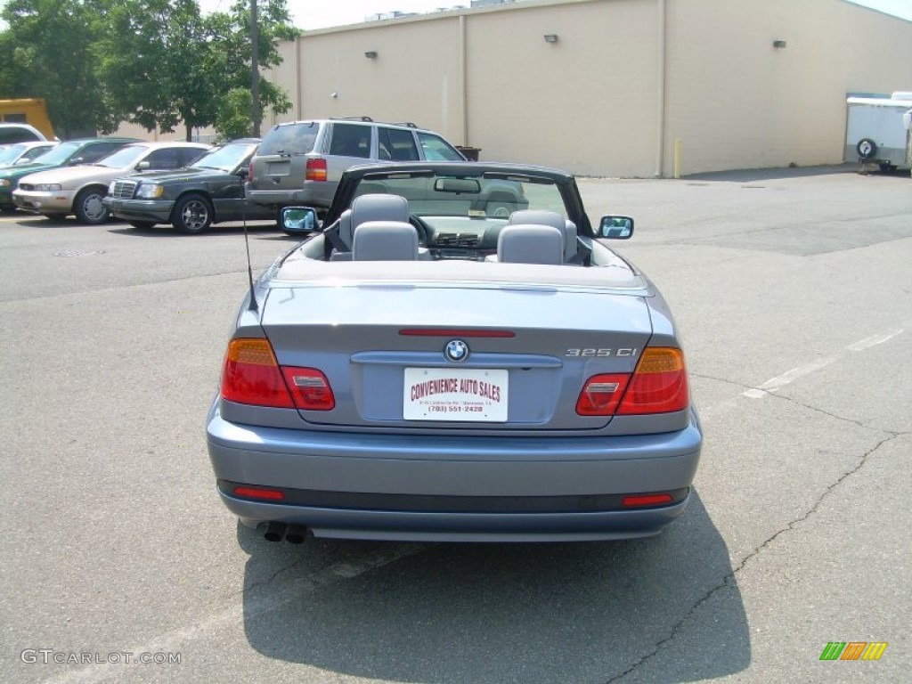 2004 3 Series 325i Convertible - Steel Blue Metallic / Grey photo #7