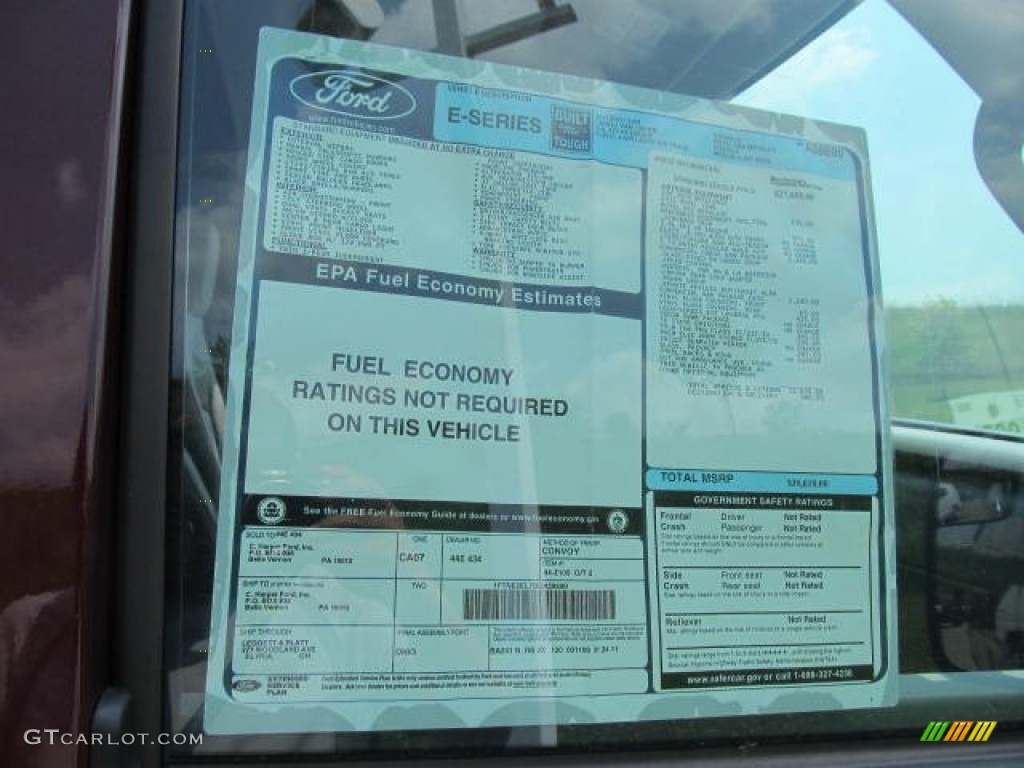 2011 Ford E Series Van E250 Commercial Window Sticker Photo #49963235