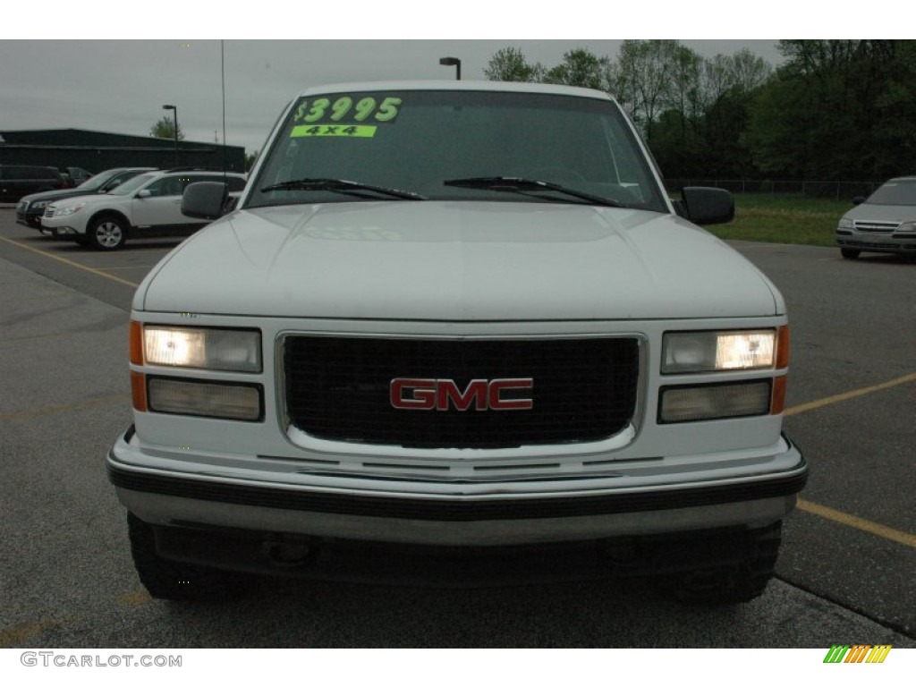 1996 Sierra 1500 SLT Extended Cab 4x4 - Olympic White / Maroon photo #2