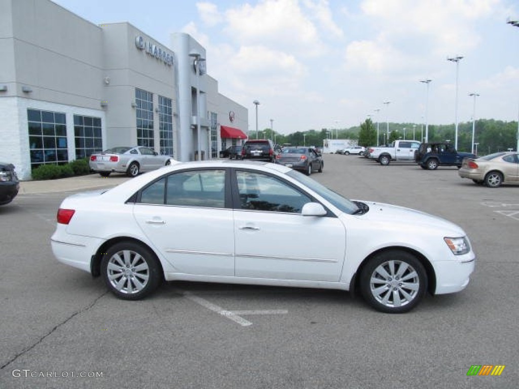 2009 Sonata Limited V6 - Powder White Pearl / Gray photo #2