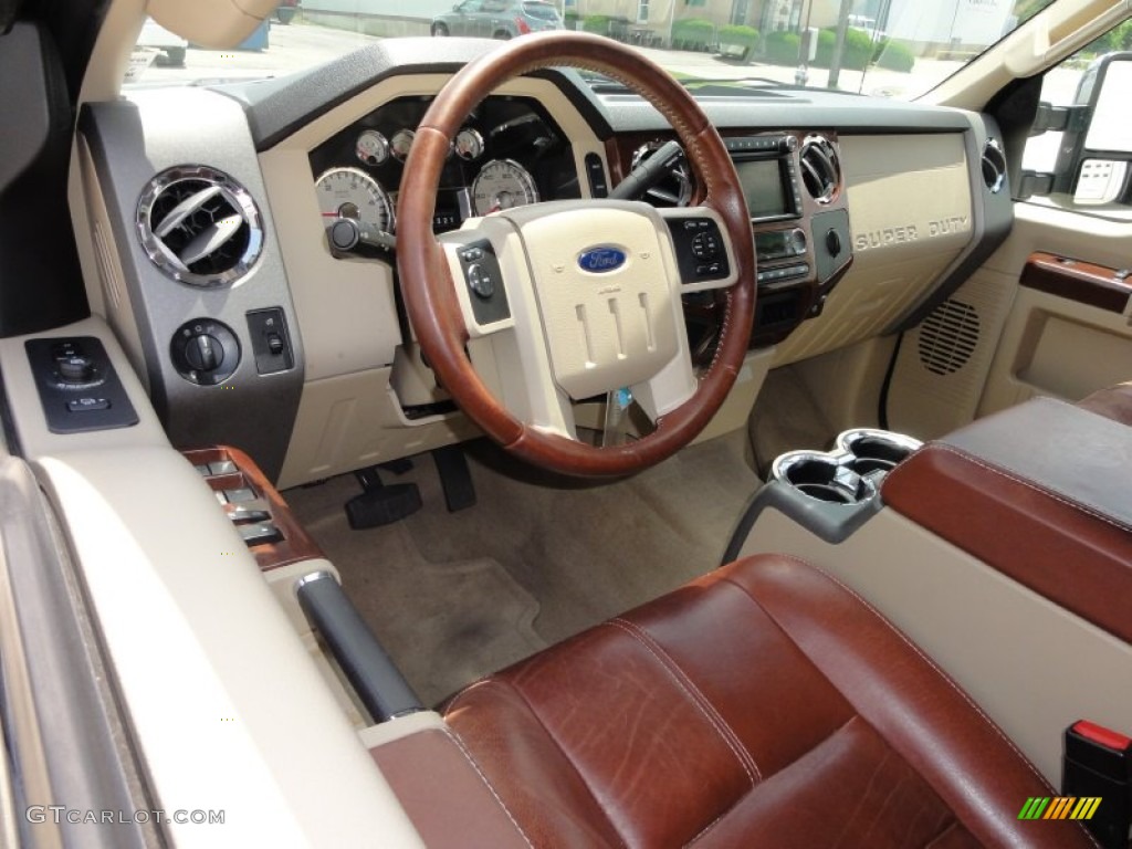 Chaparral Leather Interior 2009 Ford F450 Super Duty King Ranch Crew Cab 4x4 Dually Photo #49966251