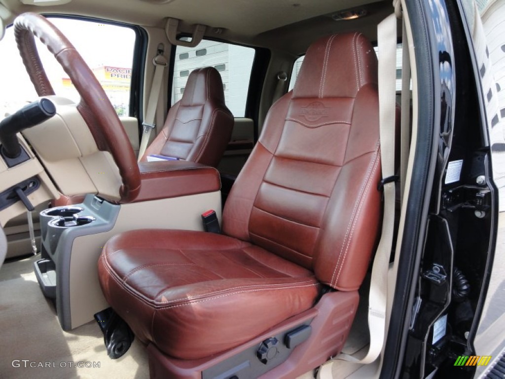 Chaparral Leather Interior 2009 Ford F450 Super Duty King Ranch Crew Cab 4x4 Dually Photo #49966323
