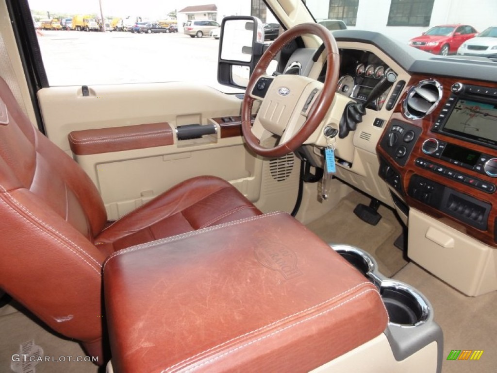 Chaparral Leather Interior 2009 Ford F450 Super Duty King Ranch Crew Cab 4x4 Dually Photo #49966350