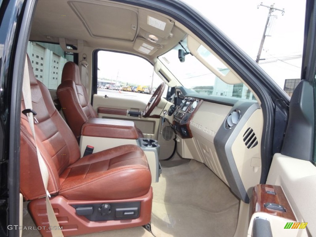Chaparral Leather Interior 2009 Ford F450 Super Duty King Ranch Crew Cab 4x4 Dually Photo #49966362