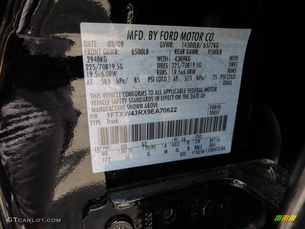 2009 F450 Super Duty Color Code UD for Black Photo #49966854