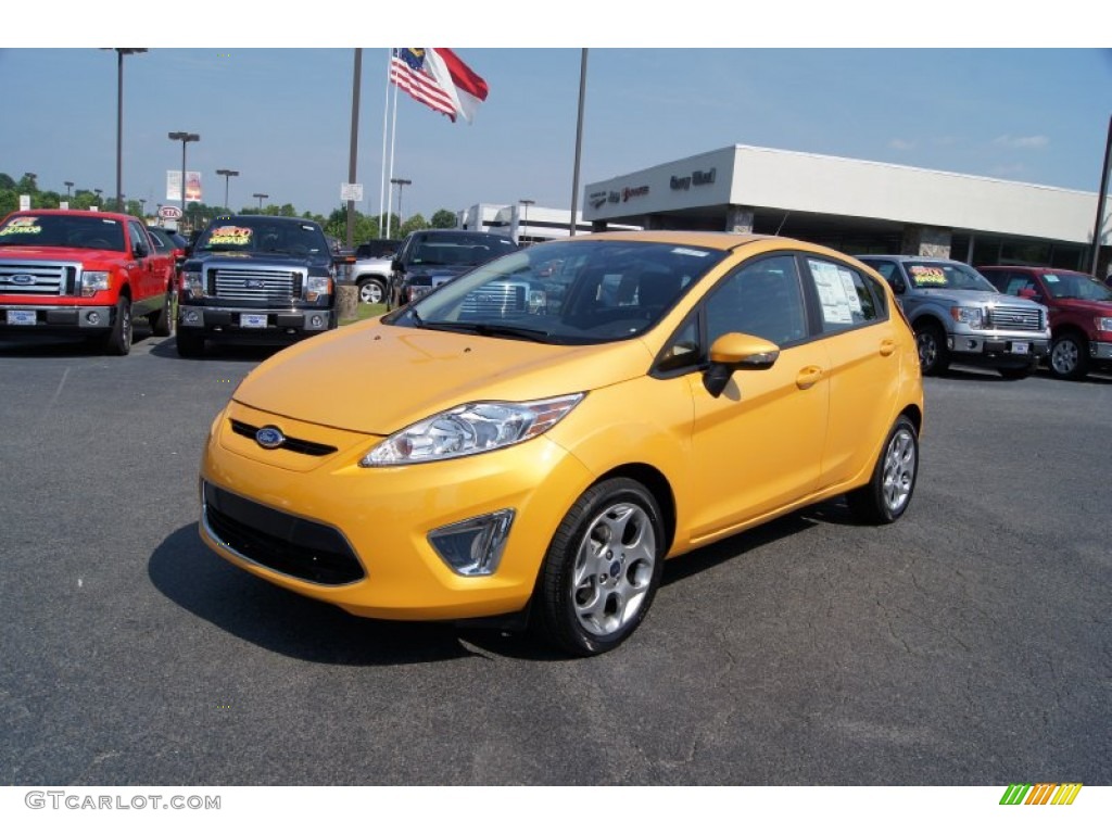 Yellow Blaze Metallic Tri-Coat 2011 Ford Fiesta SES Hatchback Exterior Photo #49968255