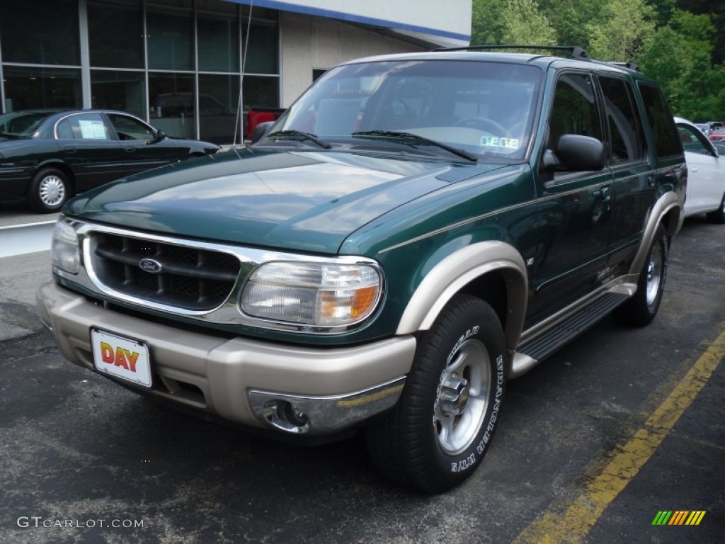 2000 Explorer Eddie Bauer 4x4 - Tropic Green Metallic / Medium Prairie Tan photo #1