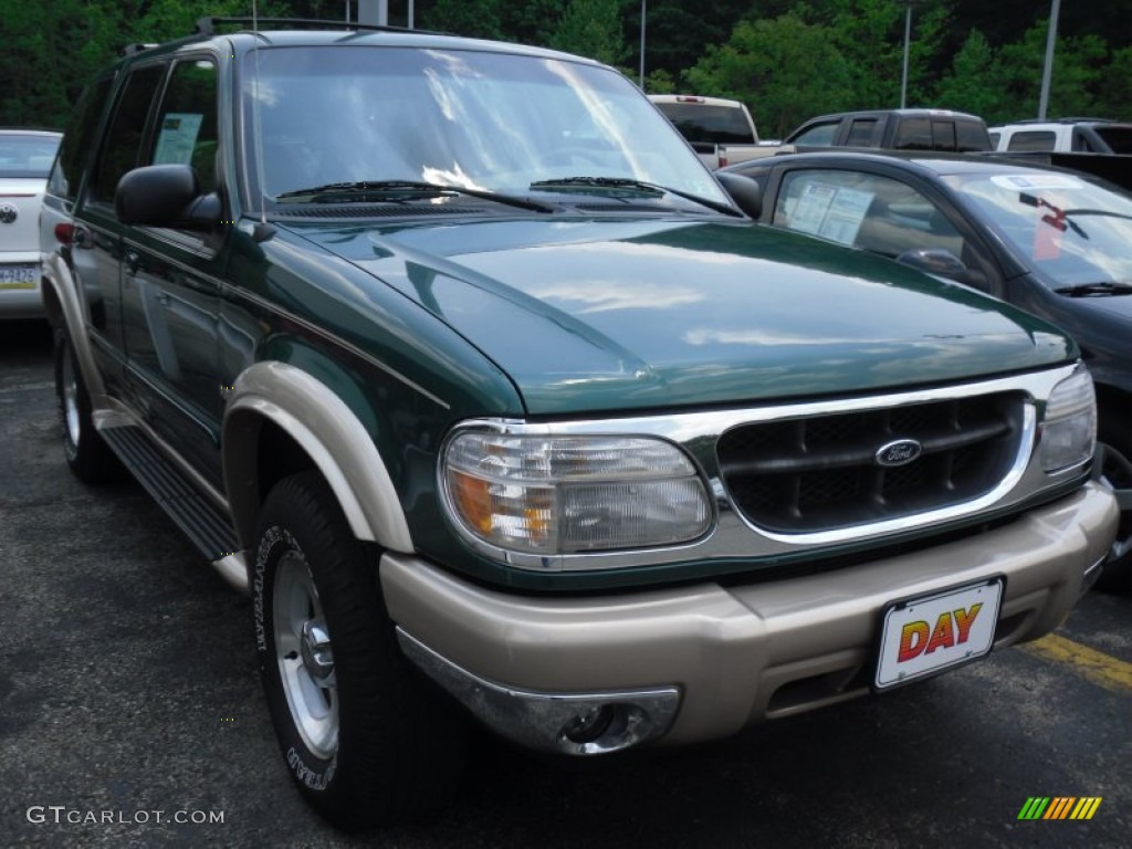 2000 Explorer Eddie Bauer 4x4 - Tropic Green Metallic / Medium Prairie Tan photo #2