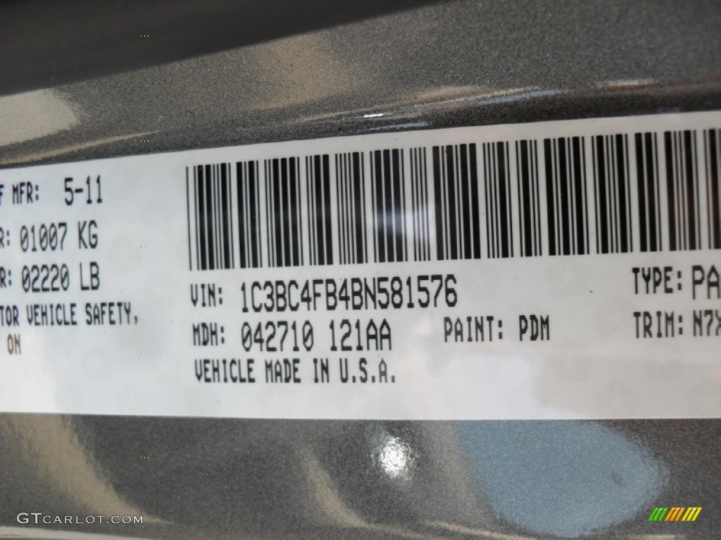 2011 200 Color Code PDM for Tungsten Metallic Photo #49974288