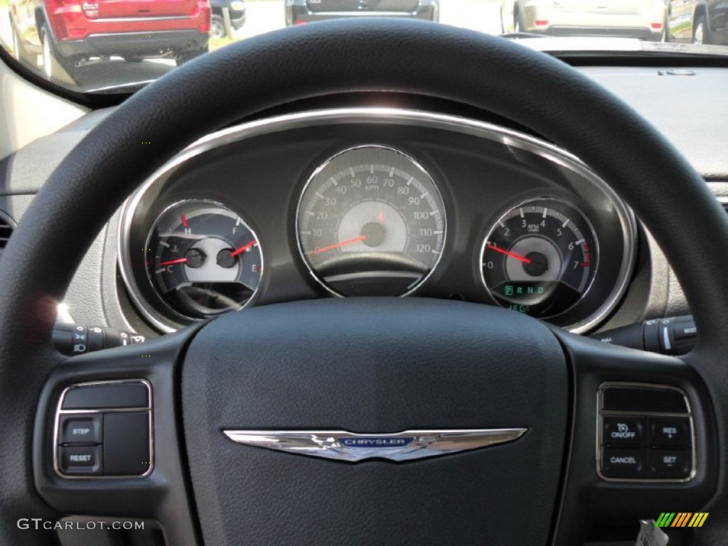 2011 Chrysler 200 LX Black/Light Frost Beige Steering Wheel Photo #49974360