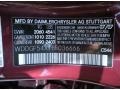  2008 C 300 Luxury Barolo Red Metallic Color Code 544