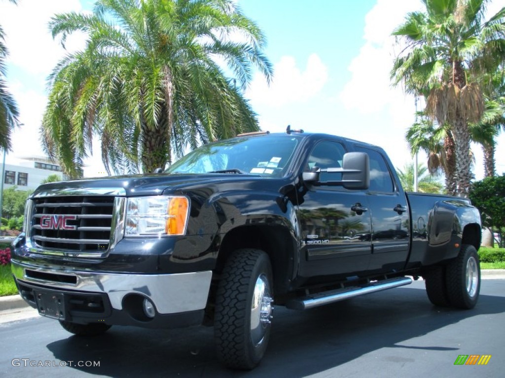 Black Onyx 2008 GMC Sierra 3500HD SLT Crew Cab 4x4 Dually Exterior Photo #49976139