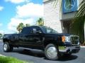 2008 Black Onyx GMC Sierra 3500HD SLT Crew Cab 4x4 Dually  photo #4