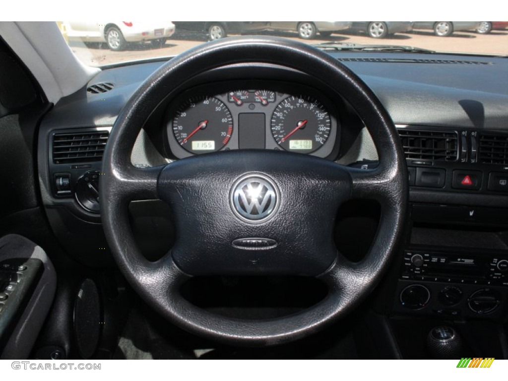 2000 Volkswagen Jetta GLS Sedan Black Steering Wheel Photo #49976331