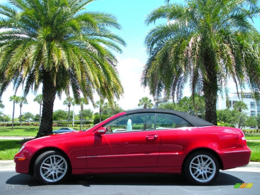 2008 CLK 350 Cabriolet - Mars Red / Stone photo #1