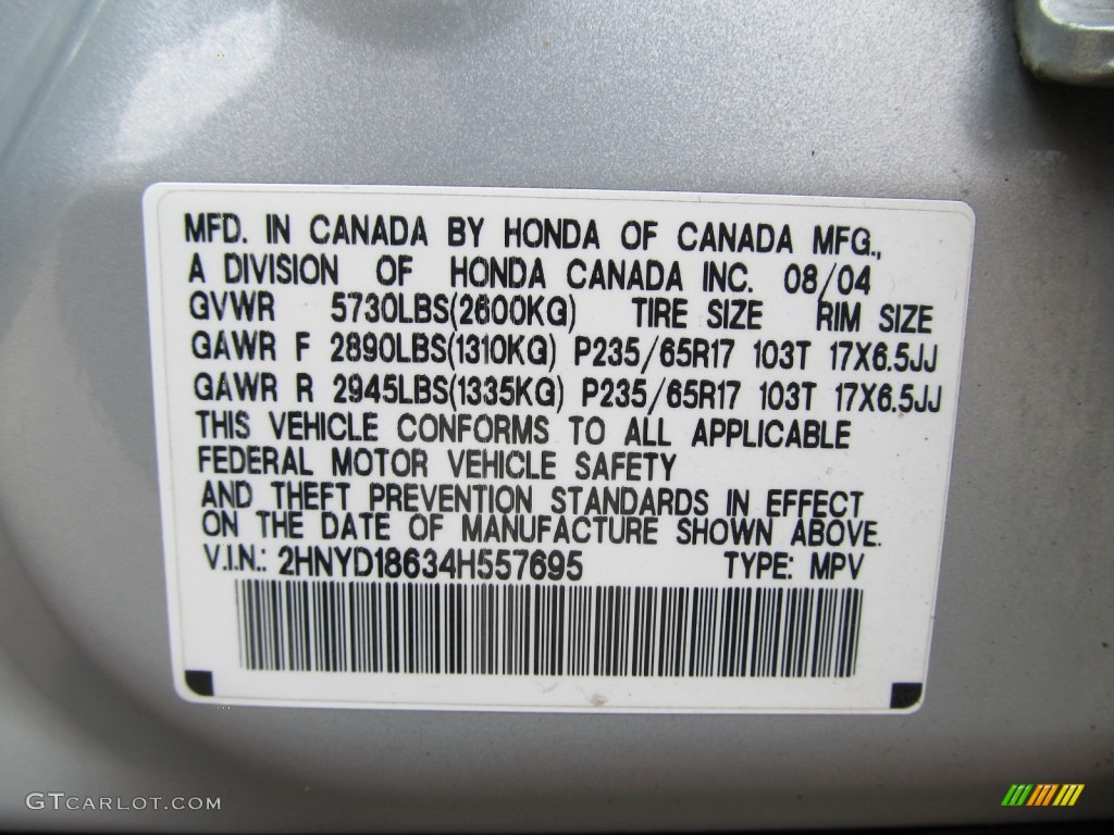 2004 MDX Touring - Starlight Silver Metallic / Ebony photo #28