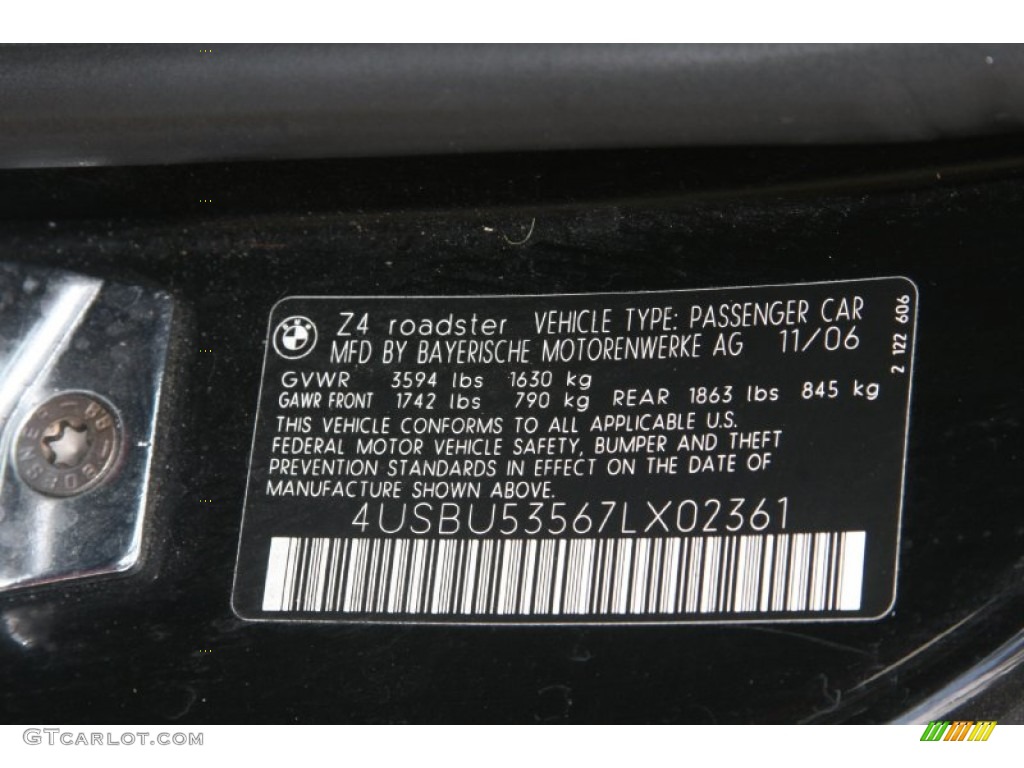 2007 Z4 3.0si Roadster - Jet Black / Black photo #6